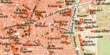 Madrid historischer Stadtplan Karte Lithographie ca. 1892