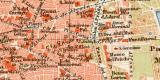 Madrid historischer Stadtplan Karte Lithographie ca. 1896...