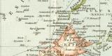Malaiischer Archipel historische Landkarte Lithographie ca. 1900
