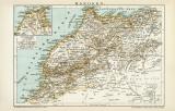 Marokko historische Landkarte Lithographie ca. 1892
