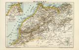 Marokko historische Landkarte Lithographie ca. 1897