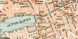 Marseille historischer Stadtplan Karte Lithographie ca. 1896