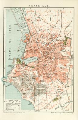 Marseille Lithographie 1898 Original der Zeit
