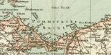 Mecklenburg und Pommern historische Landkarte Lithographie ca. 1896
