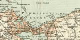 Mecklenburg und Pommern historische Landkarte Lithographie ca. 1897