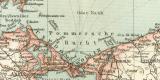 Mecklenburg und Pommern historische Landkarte Lithographie ca. 1898