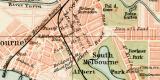 Melbourne historischer Stadtplan Karte Lithographie ca. 1900