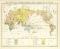 Menschenrassen Welt Karte Lithographie 1892 Original der Zeit