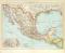 Mexiko Karte Lithographie 1892 Original der Zeit