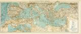Mittelmeer Karte Lithographie 1899 Original der Zeit