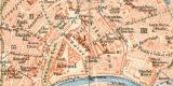 Moskau historischer Stadtplan Karte Lithographie ca. 1897