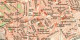 Neapel historischer Stadtplan Karte Lithographie ca. 1892
