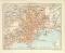Neapel historischer Stadtplan Karte Lithographie ca. 1896