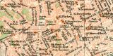 Neapel historischer Stadtplan Karte Lithographie ca. 1899