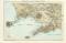 Neapel und Umgebung historischer Stadtplan Karte Lithographie ca. 1896