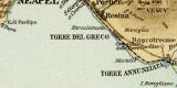 Neapel und Umgebung historischer Stadtplan Karte...