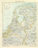 Niederlande Karte Lithographie 1897 Original der Zeit