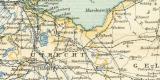 Niederlande historische Landkarte Lithographie ca. 1899