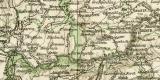 Nieder- und Ober- Österreich historische Landkarte Lithographie ca. 1896
