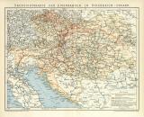 Eisenbahnen Österreich-Ungarn Lithographie 1896...
