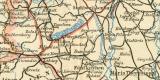 Übersichtskarte der Eisenbahnen in Österreich-Ungarn historische Landkarte Lithographie ca. 1895