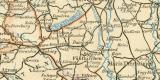 Übersichtskarte der Eisenbahnen in Österreich-Ungarn historische Landkarte Lithographie ca. 1898