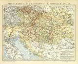 Eisenbahnen Österreich-Ungarn Lithographie 1900...