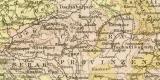 Ostindien I. Vorderindien historische Landkarte Lithographie ca. 1892