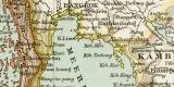 Ostindien II. Hinterindien historische Landkarte Lithographie ca. 1892