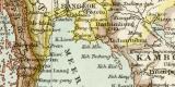 Ostindien II. Hinterindien historische Landkarte Lithographie ca. 1896