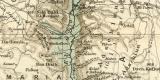 Palästina historische Landkarte Lithographie ca. 1897