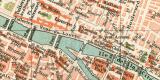 Paris historischer Stadtplan Karte Lithographie ca. 1892