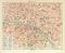 Paris historischer Stadtplan Karte Lithographie ca. 1892