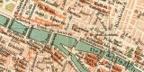 Paris historischer Stadtplan Karte Lithographie ca. 1896