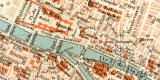Paris historischer Stadtplan Karte Lithographie ca. 1900