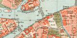 St. Petersburg historischer Stadtplan Karte Lithographie ca. 1892