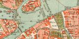 St. Petersburg Stadtplan Lithographie 1898 Original der Zeit
