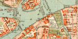St. Petersburg Stadtplan Lithographie 1900 Original der Zeit