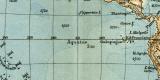 Planigloben der Erde I. Karte Lithographie 1900 Original...