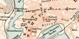 Plymouth und Umgebung historischer Stadtplan Karte Lithographie ca. 1897
