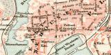 Plymouth Stadtplan Lithographie 1900 Original der Zeit