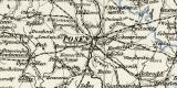 Posen historische Landkarte Lithographie ca. 1898