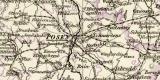 Posen historische Landkarte Lithographie ca. 1900