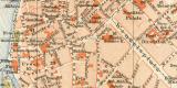 Prag historischer Stadtplan Karte Lithographie ca. 1896