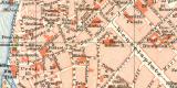 Prag historischer Stadtplan Karte Lithographie ca. 1897