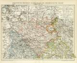 Rheinprovinz Westfalen Hessen Nassau und Grossherzogtum Hessen I. Nördlicher Teil historische Landkarte Lithographie ca. 1892
