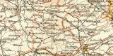 Rheinprovinz Westfalen Hessen Nassau und Grossherzogtum Hessen I. Nördlicher Teil historische Landkarte Lithographie ca. 1896