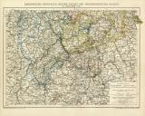 Rheinprovinz Westfalen Hessen Nassau und Grossherzogtum Hessen I. Nördlicher Teil historische Landkarte Lithographie ca. 1898