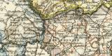 Rheinprovinz Westfalen Hessen II.  Karte Lithographie 1898 Original der Zeit