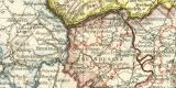Rheinprovinz Westfalen Hessen Nassau und Grossherzogtum Hessen II. Südlicher Teil historische Landkarte Lithographie ca. 1900